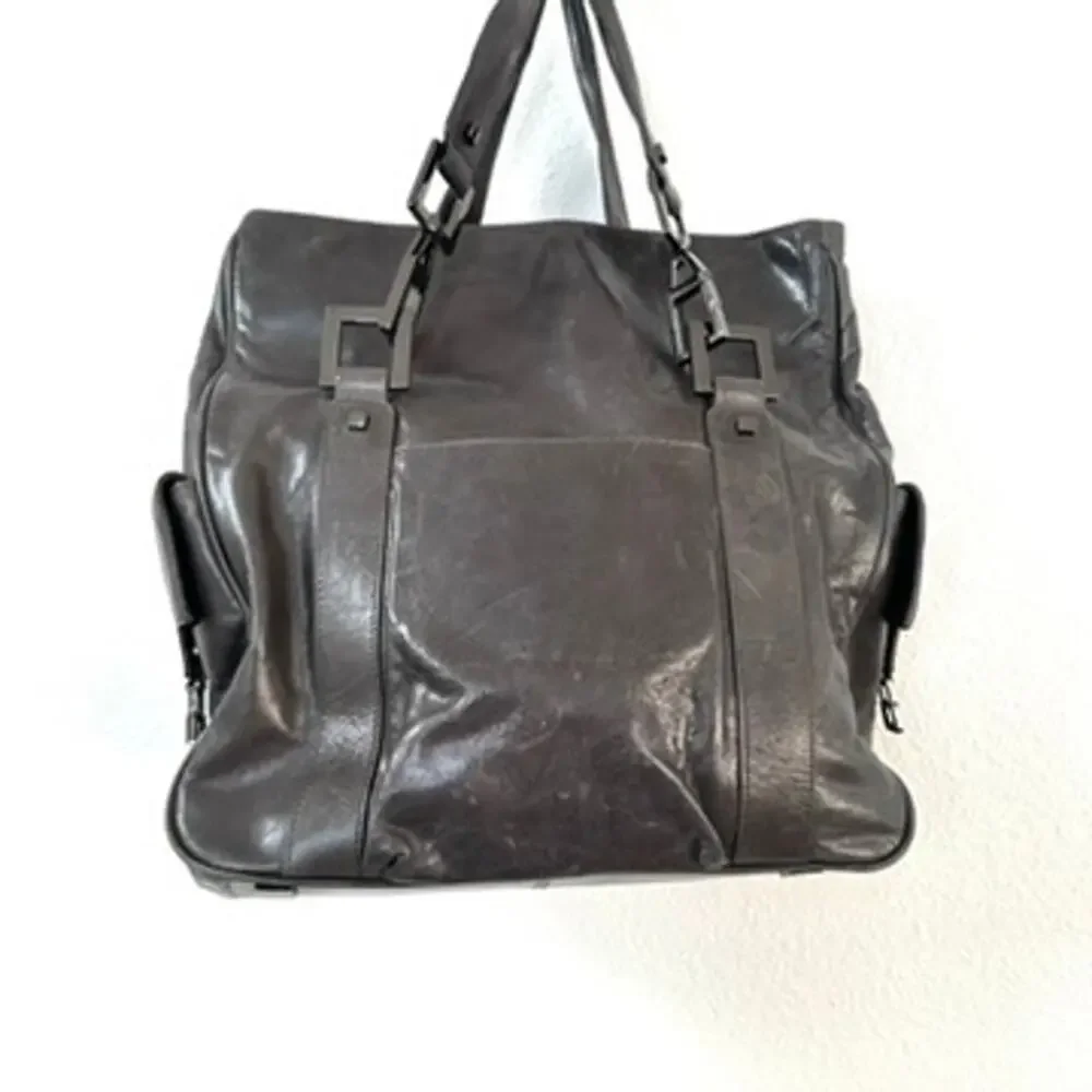 Helen Welsh Genuine Leather Shoulder‎ Bag - Pewter - Modern Classic Large Tote